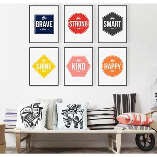 Minimalist Typography Inspirational Quotes Posters Prints Nursery Kids Room Wall Art Picture Home Decor Canvas Painting No Frame