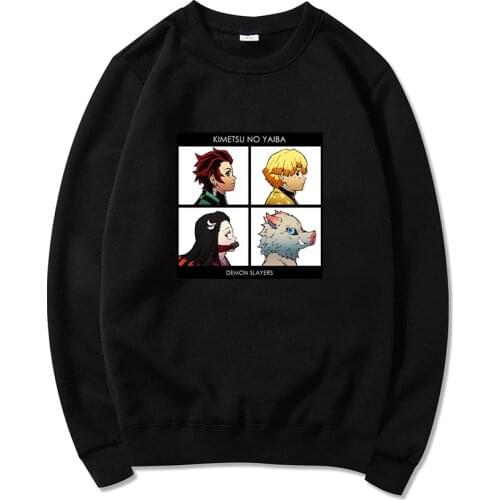 Demon Slayer Hoodie Men Fashion Hip Hop Style Male Tracksuit Pullover Autumn Winter 2021 sweatshirts