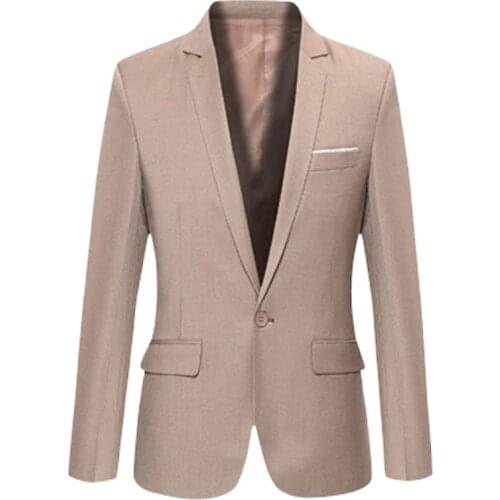 Suit Jacket，Mens Suits，Slim Fit Male Blazer，Four Seasons Man, Slim Suit, Solid Color, Single Button,Pocket Decoration, 6 Colors