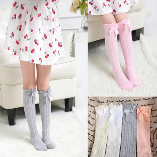 Soft Cotton Kawaii Girls Boys Sock Bow Princess Kids girl Newborn Toddler Baby Long Socks New Girls Tube Socks Child