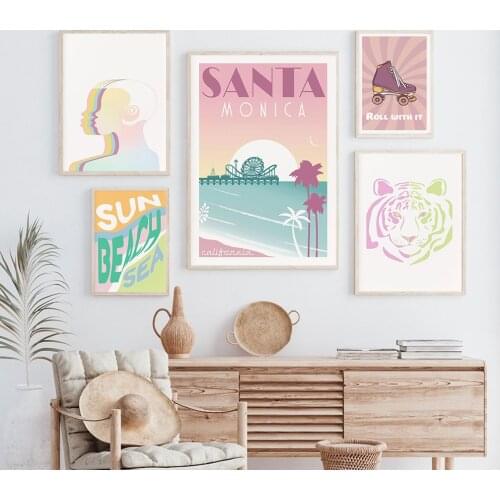 Retro Wall Art Prints Trendy Teen Room Colorful Quotes Poster Purple Pink Monica Canvas Painting Dorm Gallery Wall Picture Decor