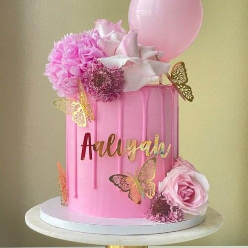 Custom Name Birthday Cake Topper Cake Name Plate | Cake Name Plaque | Party Decor For Anniversary Engagement Birthday