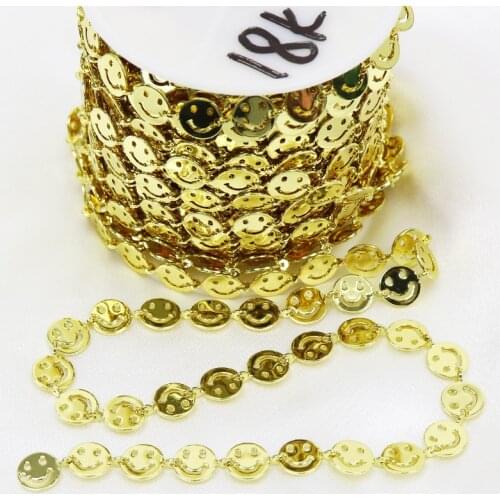 3 Meter Smile Face Necklace Jewelry Chain Gold Smile Face Long necklace Jewelry Necklace jewelry Women Bracelet 8492