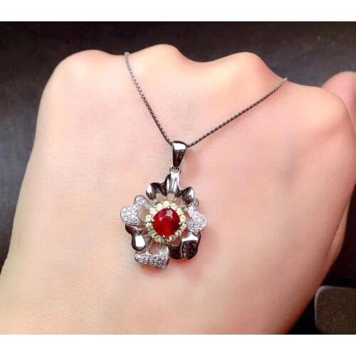 Ruby Pendant AGL Cert Real 18 K Gold Jewel 100% Natural Pigeon Blood Red Ruby 1.02ct Gemstones Pendants for Women Necklace