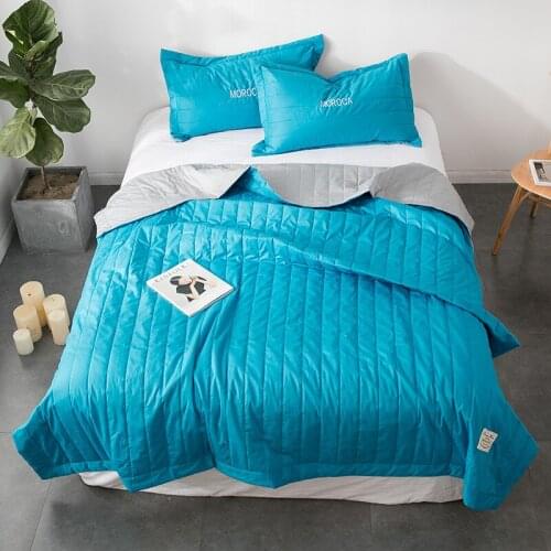 100% Cotton Bedspread Coverlet summer Quilt Grey Quilted Bedspreads white Stitching Comforter Queen King bed pillowcase 3pcs