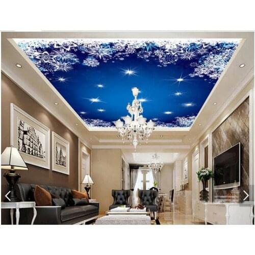 Custom ceiling wallpaper murals 3d zenith murals Only beautiful romantic frescoes on the stars 3d living room photo wallpaper