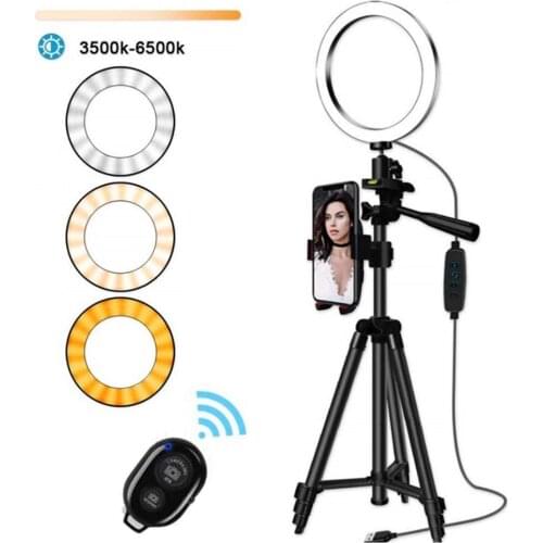 Adjustable Selfie LED Ring Fill Light USB Dimmable Lamp with Phone Holder Tripod tiktok youtobe Live Fill Light