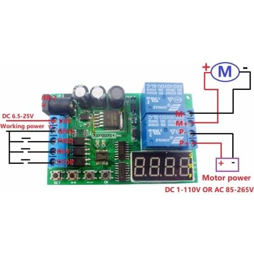 5V 9V 12V 24V DC/AC Motor Controller Relay Board Forward Reverse Control Automatic Timing Delay Cycle Limit Start Stop Switch