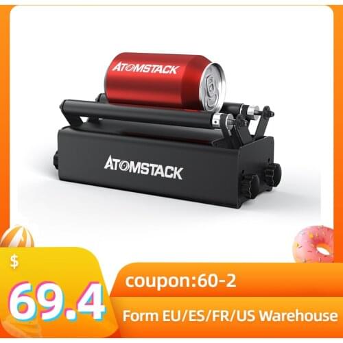 ATOMSTACK R3 Roller Parts for Cylindrical Objects with 360° Rotating Engraving Axis 8 Angle Adjustments Engraving Diameter 4MM