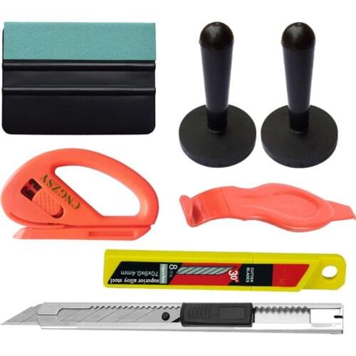 Car Wrapping Tools Edge Sealing Treatment Squeegee Bubble Scraper Art Knife Cutter Blade Magnet Holder Auto Window Tint Tool K97