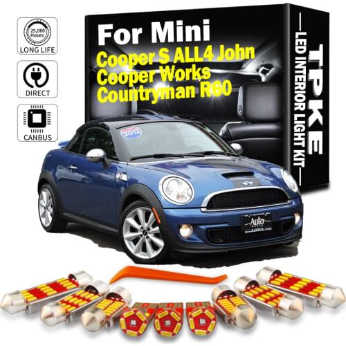 TPKE 15X Canbus Error free For Mini Cooper S ALL4 John Cooper Works Countryman R60 LED Bulb Interior Light Kit (2011-2013)