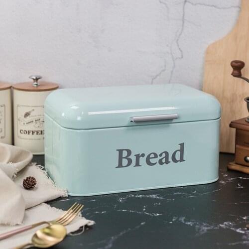Vintage Bread Box Cupboard Iron Snack Box Desktop Finishing Dust-Proof Storage Box Storage Bin Keeper Food Kitchen Shel
