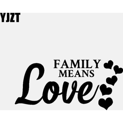 YJZT 14.7CM*6.9CM FAMILY MEANS LOVE Vinyl Car Sticker Decal Art Decor Black/Silver C3-2158