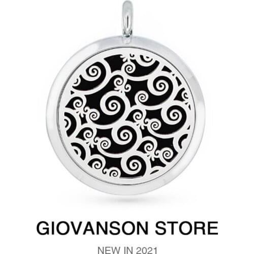 Women Gift Necklace Charms Locket Pendants For Jewelry Making Stainless Steel Magnetic Aromatherapy Essential Oil Perfume 30mm