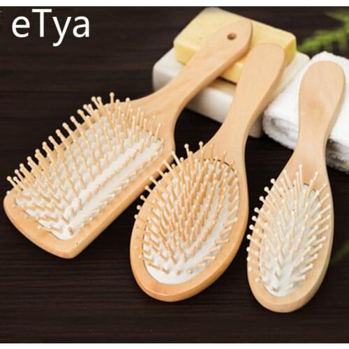 1PC Wood Comb Professional Healthy Paddle Cushion Hair Loss Massage Brush Hairbrush Comb Scalp Hair Care Healthy bamboo comb