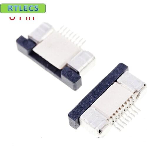 10pcs FPC connector 0.50 mm 0.020" 8 Pin Bottom Contact Right angle SMD ZIF Slide Lock Surface Mount