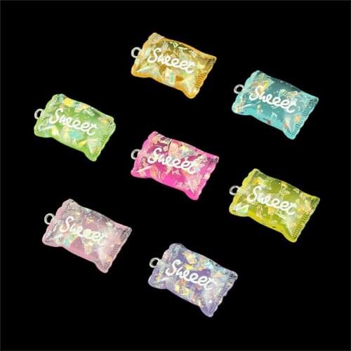 10pcs Mix Kawaii Candy Sugar Resin Charms For Earring Findings Sweet Candy Necklace Key Chain DIY Decoration Jewelry Making Gift