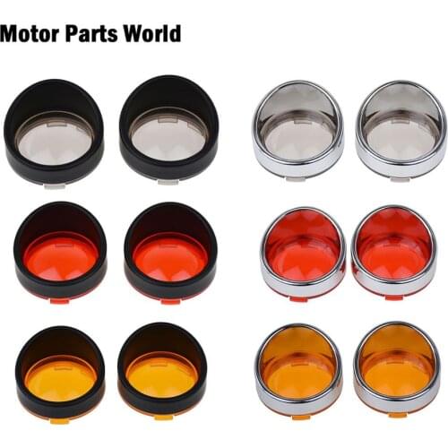 2Pcs Motorcycle Turn Signal Light Bezels Lens Cover Visor Trim Rings For Harley Touring FLHR Sportster XL Dyna Softail V-Rod