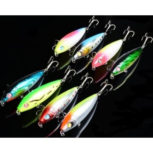8 Pieces Pencil Fish Bait 8cm 12g Floating Swim Vibration Wobbler Hard Lure Crankbait Fishing Tackle