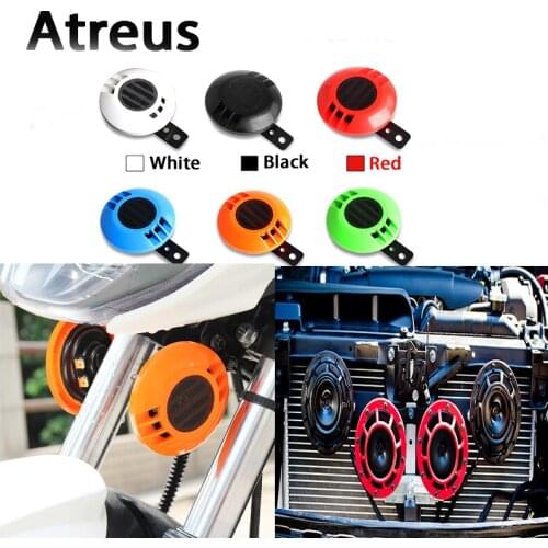 Atreus 2pcs Car styling Sticker Electric Loud Blast Tone Horn For Mercedes benz W204 W203 W211 AMG Mini cooper Skoda octavia a5
