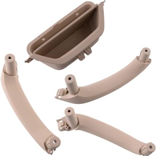 Beler 4pcs Car Interior Inner Door Handle Pull Trim fit for BMW X3 F25 X4 F26 2011 2012 2013 2014 2015 2016 2017 Beige