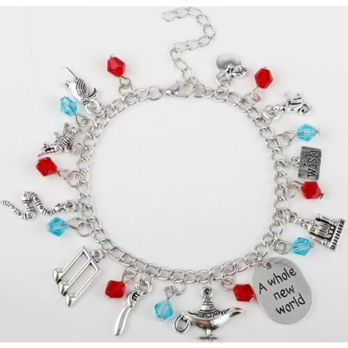 HEYu Handmade Bracelet Cartoon Seashell Music Baseball Pole Collection Pendant Bangle Metal Jewelry DIY Gifts for Friends