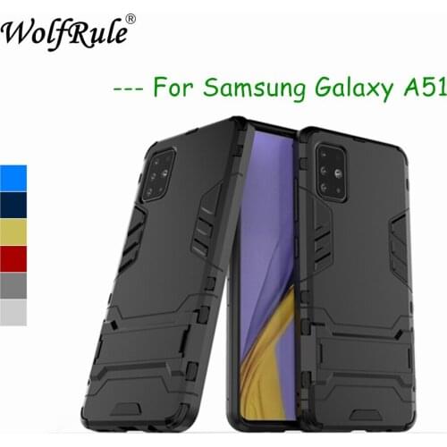 Case For Samsung Galaxy A51 Cover Soft Rubber + Plastic Kickstand Case For Samsung A51 Case Phone Shell SM-A515FN Funda 6.5"