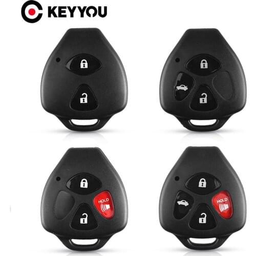 KEYYOU 10x 2/3/4 Buttons No Blade Key Case Car Remote Key Shell For Toyota Camry Corolla Avalon Venza Reiz RAV4 Crown 2007-2012