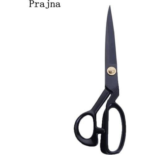 Prajna Black Tailor Scissors Sharp Blade Sewing Scissors For Fabric Dressmaking Embroideries Vintage Leather Cutter Scissor