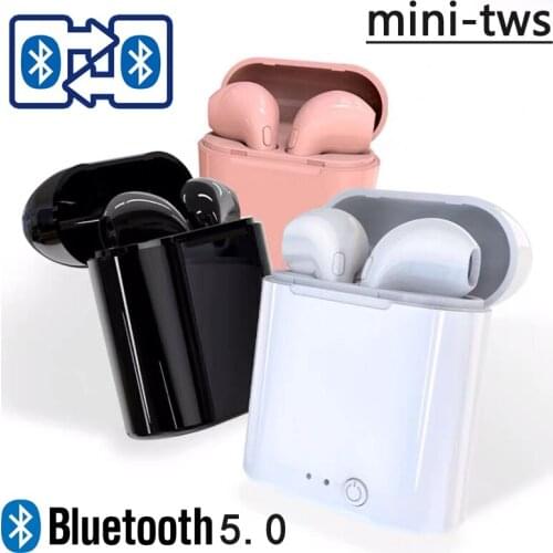 I7 Mini TWS Wireless Headphones 5.0 Bluetooth Earphones Earbuds Earpiece Handsfree Earphone Headset Charging Box for All Phones