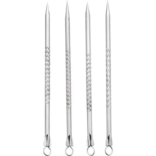 8cm Silver Blackhead Comedone Acne Blemish Extractor Remover Cosmetic Tool Stainless Needles Remove Tool YH1977