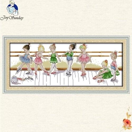 Joy Sunday The lovely girl danced ballet DMC 11CT 14CT Cross Stitch Wholesale DIY Needleworkembroidery kit for home decoration