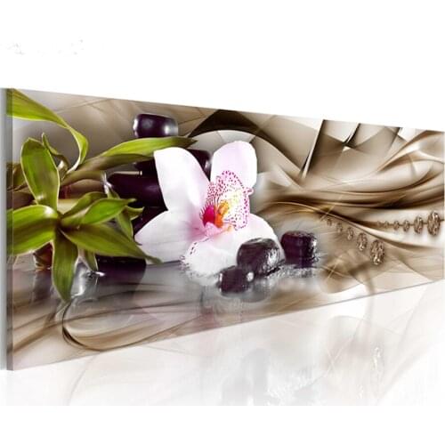 Large Nordic art 5d diamond Embroidery white orchid Diamond Painting full bamboo stones Picture of Rhinestone Mosaic puzzle