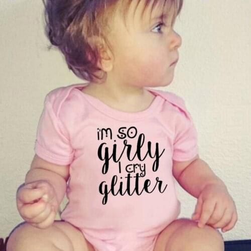 I am so girly I Cry Glitter Bodysuit Baby Clothes jumpsuit I Cry Glitter outfit funny cute one piece Baby Shower Gift