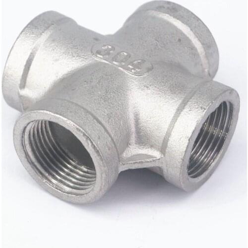 3/4" BSP Female 304 Stainless Steel Cross 4 Way Connector Pipe Fitting water oil air 230 PSI