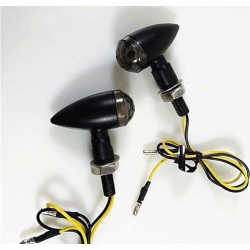 Motorcycle Mini Bullet Turn Signal LED Blinker Lights Amber Flashing Lights For Harley Chopper Bobber Custom