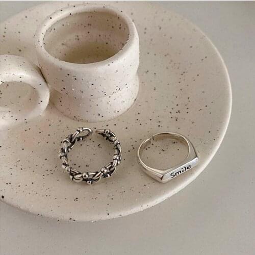 Miuoxion Wholesale Retro Smile Ring Simple Personality Fashion Jewelry For Women Feature Namour Charm Gift All Seasons