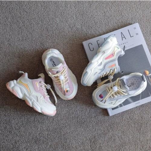 Fashion Girls Sneakers 2021 Spring and Autumn New Non-slip Boys Dad Shoes Lightweight Childrens Casual Shoes Childrens Sneakers