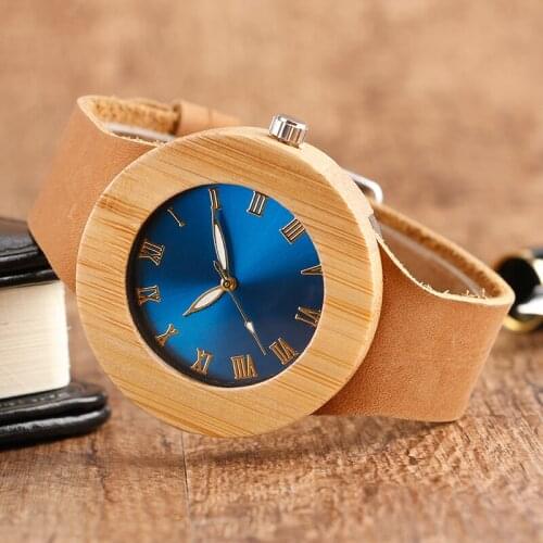 2020 100% Original Nature Wooden Quartz Watch Mens Luxury Bamboo Handmade Wood Watches With Genuine Leather Bracelet Gift