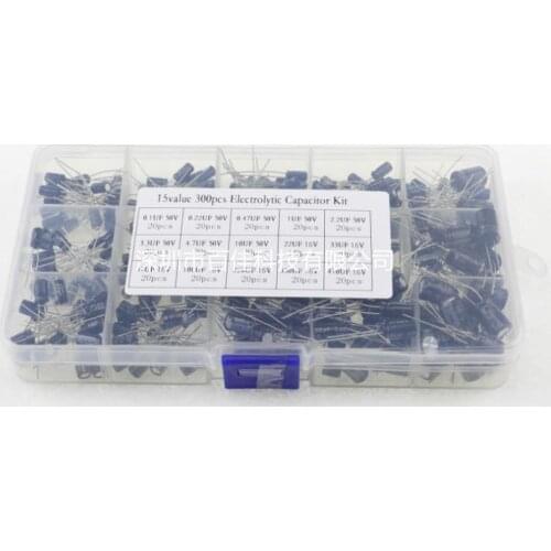 300pcs 15 kinds specifications × 20Pcs 0.1uf - 470uf electrolytic capacitor box sets