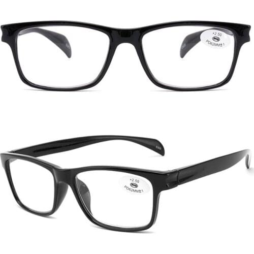 Retro Reading Glasses Squared Black Frame Optical Eyeglasses for Men Women Ultralight High Quality+1 +1.5 +2 +2.5+3 +3.5 +4