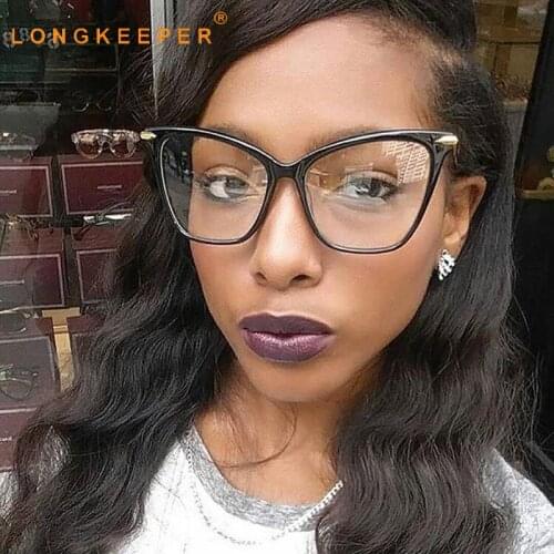 Fashion Women New Cat Eye Eyeglasses Frame Classic Brand Glasses Frame Black Leopard Transparent Frame For Female