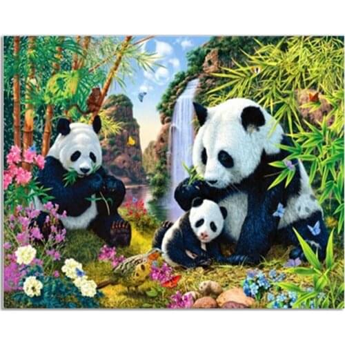 Panda 70x90cm 3D Needlework DIY Diamond Painting Cross Stitch Sewing Knitting Needles Square Full 5D Diamond Embroidery