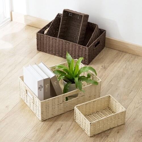 Woven storage basket bag sundries storage box container box home desktop storage box basket WF801246