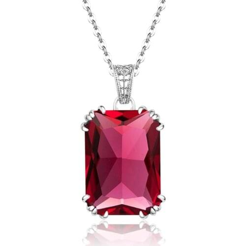 Szjinao Silver Pendant For Women Real 925 Sterling Silver Sparkling Red Ruby Delicate Fashion подвеска кулон Fine Jewelry New