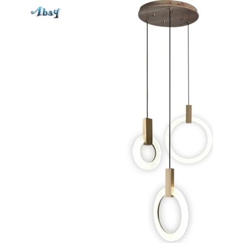 Nordic Sweet Circle Type Pendant Lights Wood Lamp for Living Room Bedroom Restaurant Bar Bathroom Modern Light Fixture Loft Led