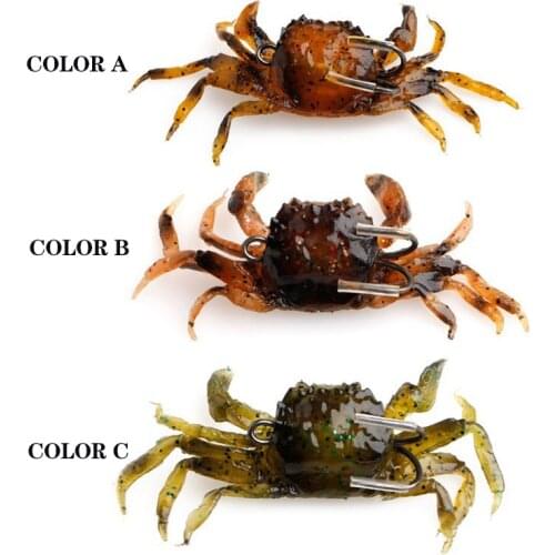 10cm Silicone Fishing Lures Artificial 3D Simulation Crab Lures Sea Fishing Soft Bait With Sharp Hooks Sea Fishing Gears Tackle