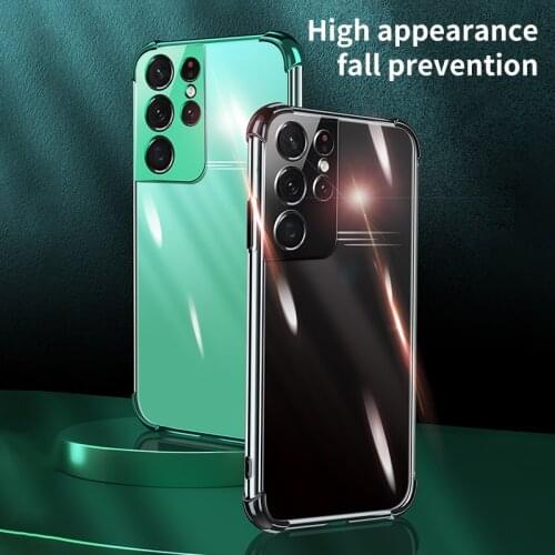 Luxury Shockproof Carmera Lens Protection Silicone Soft Plating Electroplated Phone Cover For Samsung S21 Ultra Plus Case Fundas