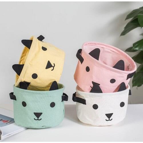 Millet wheat cartoon expression ear series storage barrel foldable simple multi-functional storage box with handle