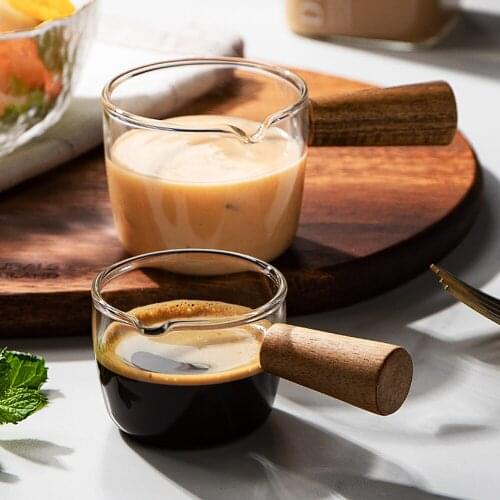 Mini Glass Milk Cup Creamer Jug Multi-Functional Seasoning Dish Small Glass Coffee Milk Pitcher Vinegar Sauce Cup With Handle